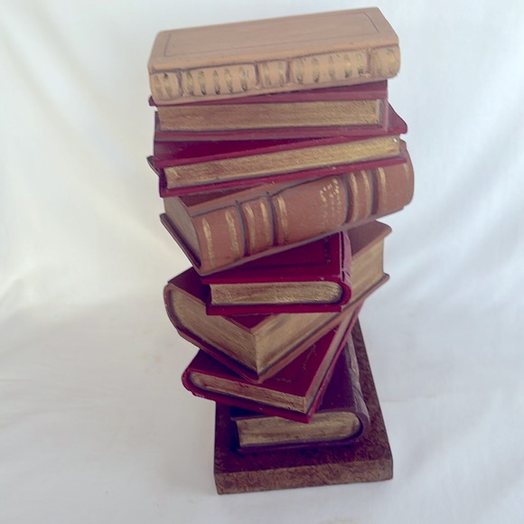 Vintage Sarreid Wooden Books Bookend Ref- 2056a Handpainted In Italy - Picture 4 of 9